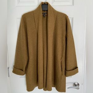 NWOT Eileen Fisher Responsibly Sourced Boiled Wool Swing Jacket in Butternut, XS